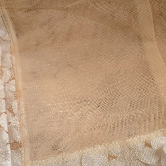 BCBGMaxAzria Ivory Lace Long Sleeve Dress 3D Flowers - Picture 13 of 16